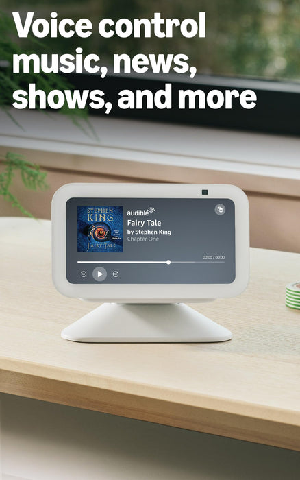 Amazon Echo Show H97N6S 5.5-Inch Smart Display with Alexa Voice Control, 2MP Camera, WiFi & Bluetooth Connectivity (Glacier White) - New