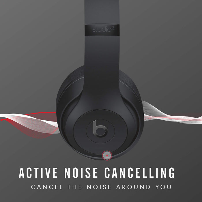 Beats Studio 3 MX3X2LL/A Wireless Over-Ear Noise Cancelling Headphones with W1 Chip, 22-Hour Battery, iOS & Android Compatible (Matte Black) - New