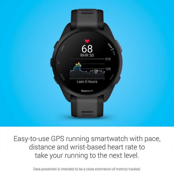 Garmin Forerunner 165 Music GPS Running Smartwatch with AMOLED Touchscreen, 11-Day Battery Life, Heart Rate Monitor & Training Plans (Black) - New