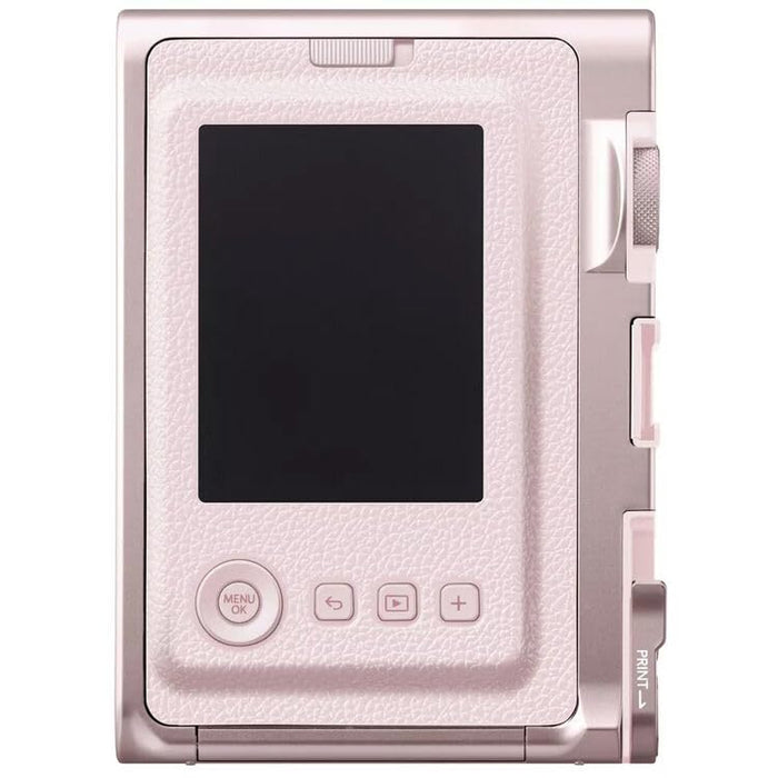 Fujifilm Instax Mini Evo Hybrid Instant Film Camera 28mm f/2 Lens 3.0-Inch LCD 100 Effect Combinations Bundle with 40 Prints & 32GB Card (Gentle Rose) - New