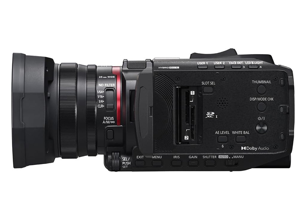 Panasonic HC-X1200 UHD 4K Professional Camcorder with 24x Optical Zoom, 100 Mbps Recording, 6-Hour Battery (Black) - New