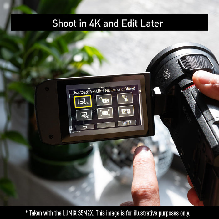 Panasonic VX3 4K Camcorder, Lightweight Video Camera with 24x Zoom, F1.8 Lens, 5-Axis HYBRID O.I.S+ (Black) - New
