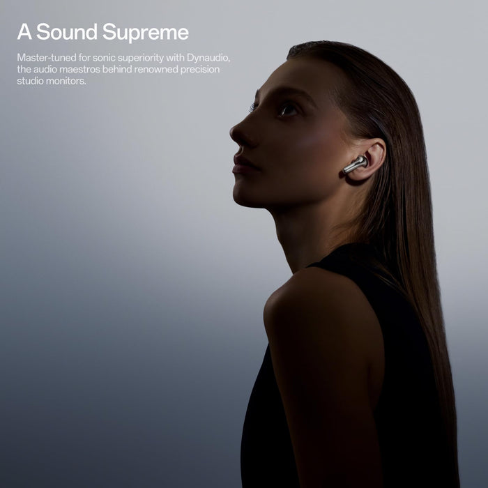 OnePlus Buds Pro 3 E512A True Wireless Bluetooth Earbuds with 50dB Active Noise Cancellation (Lunar Radiance) - New