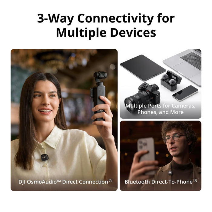 DJI Mic 3 (1 TX + 1 RX) Wireless Lavalier Microphone System with 32-bit Float Recording, Dual-Band Transmission, USB-C Adapter for Cameras, Smartphones & Osmo Devices (Black) - New