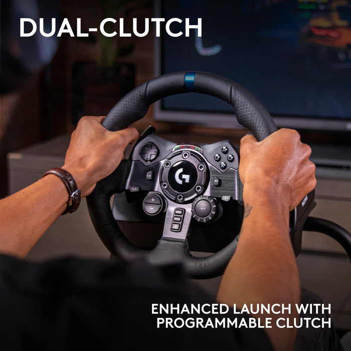 Logitech G923 Racing Wheel with TRUEFORCE Force Feedback, Programmable Dual-Clutch, LED RPM Indicator for PS5, PS4 & PC (Black) - New