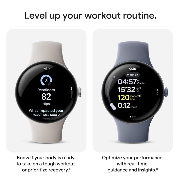 Google Pixel Watch 4 GA09958-US Smartwatch 41mm Actua 360 Display Dual-Frequency GPS Gemini AI WiFi (Matte Black Case, Obsidian Band) - New - matte black obsidian