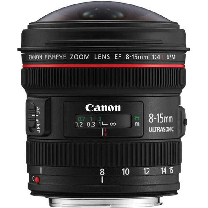 Canon EF 8-15mm f/4L USM Ultra-Wide Fisheye Zoom Lens with 180° Diagonal View for Full-Frame & APS-C EOS Cameras (Black) - New