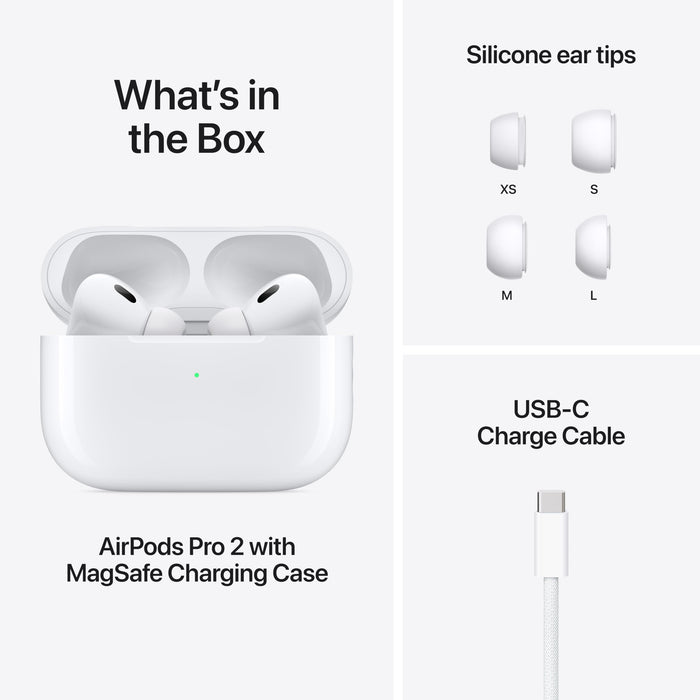 Apple AirPods Pro with Wireless MagSafe Charging Case (2nd Generation) MTJV3 USB-C True Wireless Earbuds - New