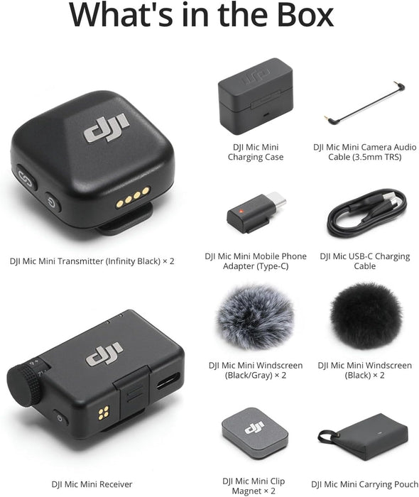 DJI Mic Mini Wireless Microphone Kit - Black - New - Image 6