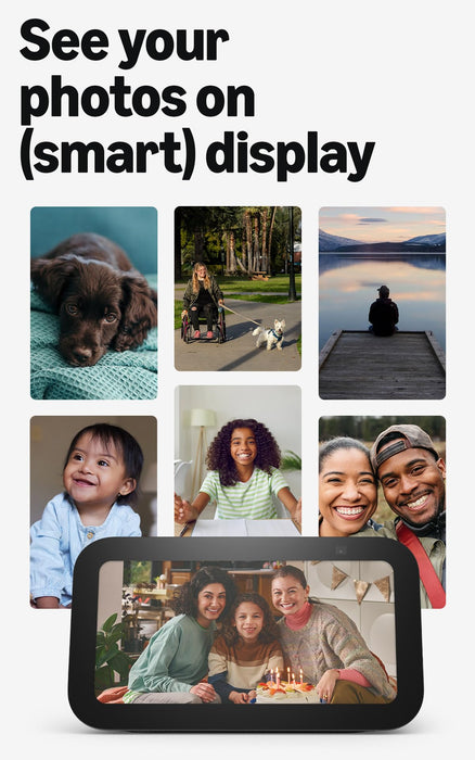 Amazon Echo Show H97N6S 5.5-Inch Smart Display with Alexa Voice Control, 2MP Camera, WiFi & Bluetooth Connectivity (Glacier White) - New