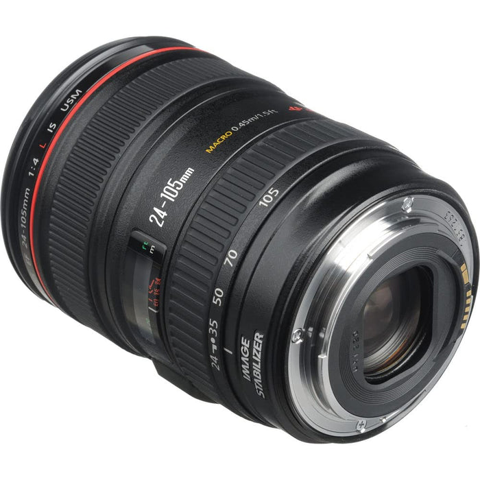 Canon EF 24-105mm f/4 L IS USM Standard Zoom Lens with Image Stabilizer for EOS SLR Cameras (Black) - New