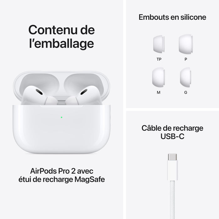 Apple AirPods Pro with Wireless MagSafe Charging Case (2nd Generation) MTJV3 USB-C True Wireless Earbuds - New