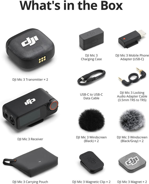 DJI Mic 3 Wireless Microphone Kit - Black - New - Image 7