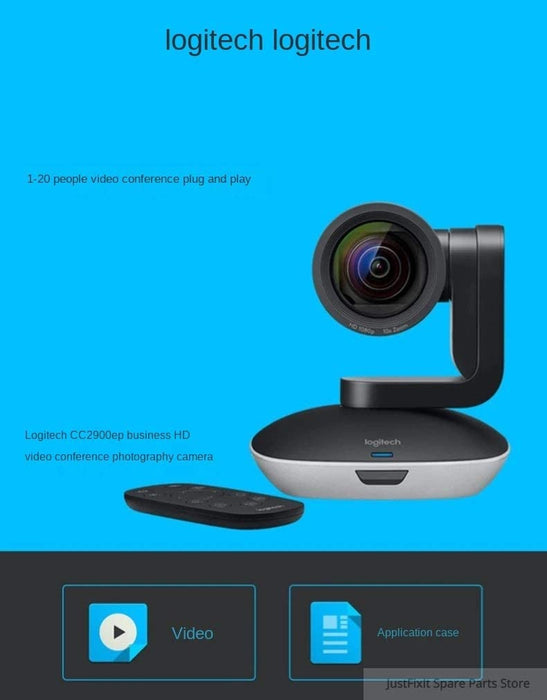 Logitech PTZ Pro 2 Video Conferencing Camera CC2900E Full HD 1080p 30fps USB Webcam with Remote (960-001185) - Used (Like New)