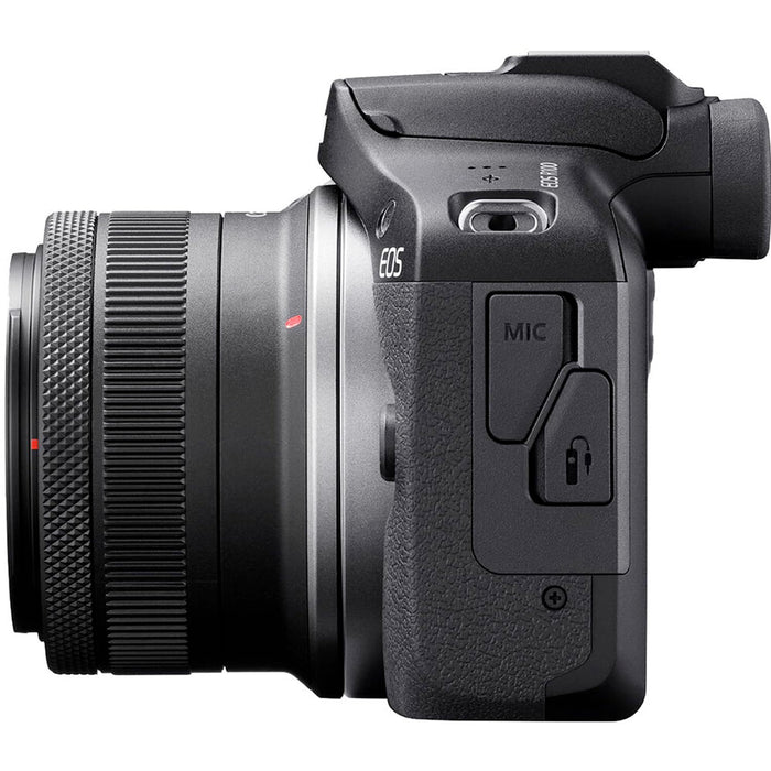 Canon EOS R100 Mirrorless Camera Kit with RF-S 18-45mm f/4.5-6.3 IS STM and EF 75-300mm f/4-5.6 III Dual Lens Bundle, 24.1MP APS-C Sensor, 4K Video, DIGIC 8 Processor (Black) - New