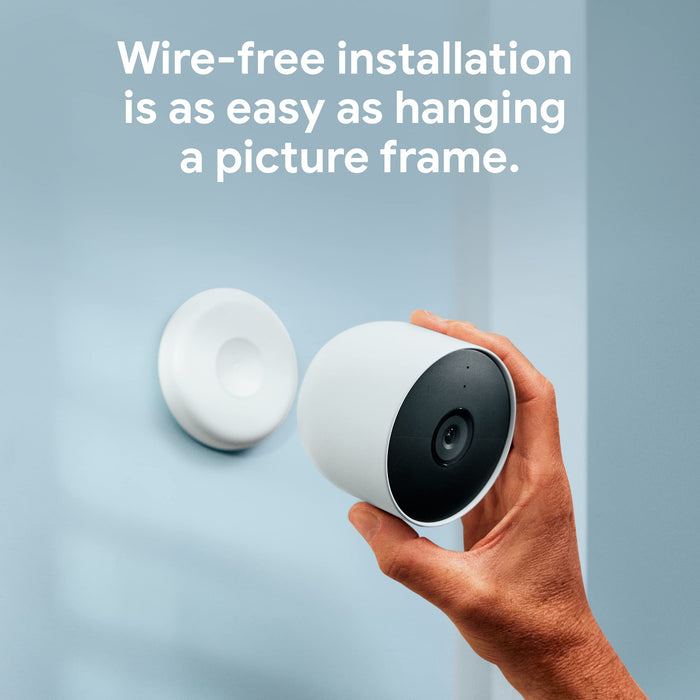 Google Nest Cam Outdoor or Indoor Battery 2nd Generation Wire-Free Security Camera 2-Pack (White) - New