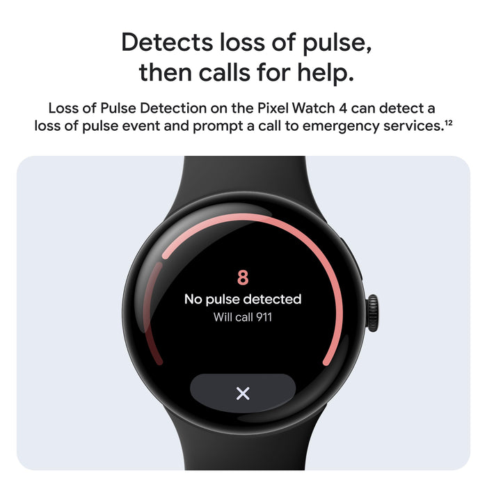 Google Pixel Watch 4 GA09958-US Smartwatch 41mm Actua 360 Display Dual-Frequency GPS Gemini AI WiFi (Matte Black Case, Obsidian Band) - New - matte black obsidian