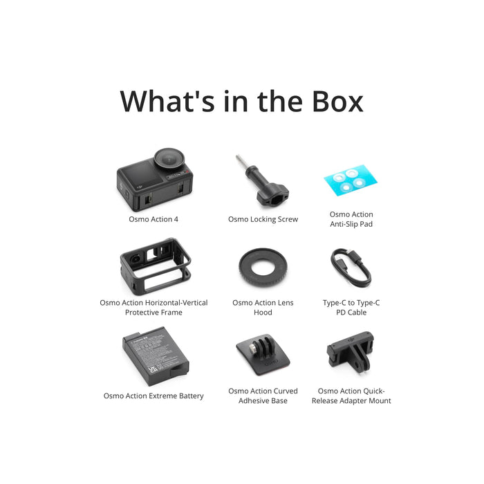 DJI Osmo Action 4 Standard Combo Action Camera 4K 120fps 1/1.3" Sensor 18m Waterproof (Black) - New