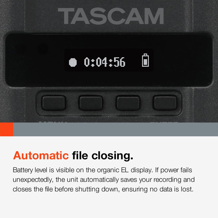 Tascam DR-10X Micro Plug-On Linear PCM Audio Recorder with XLR Connector for Handheld Microphones, Dual Recording & MP3/WAV Support (Black) - New