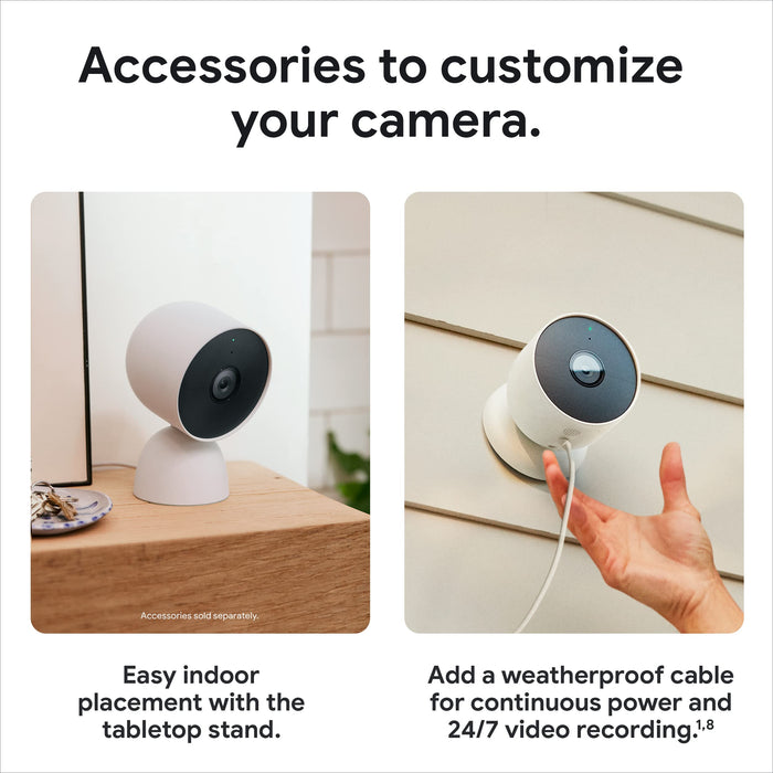 Google Nest Cam Outdoor or Indoor Battery 2nd Generation Wire-Free Security Camera 2-Pack (White) - New