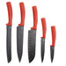 Jata Set of 5 Knives and Knife Board Red/black Hacc4502 - 6