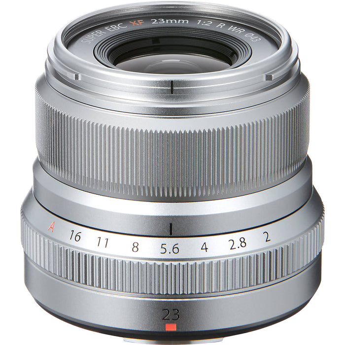 Fujifilm Fujinon XF 23mm f/2 R WR, Semi-Wide Prime Lens for Fujifilm X Mount Cameras - Silver