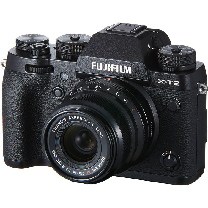 Fujifilm Fujinon XF23mm f/2 R WR Semi-Wide Prime Lens for Fujifilm X Mount Cameras - Black