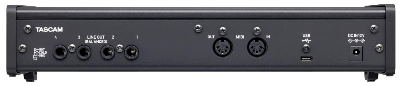 Tascam US-4x4HR Desktop 4x4 USB Type-C Audio/MIDI Interface - 3