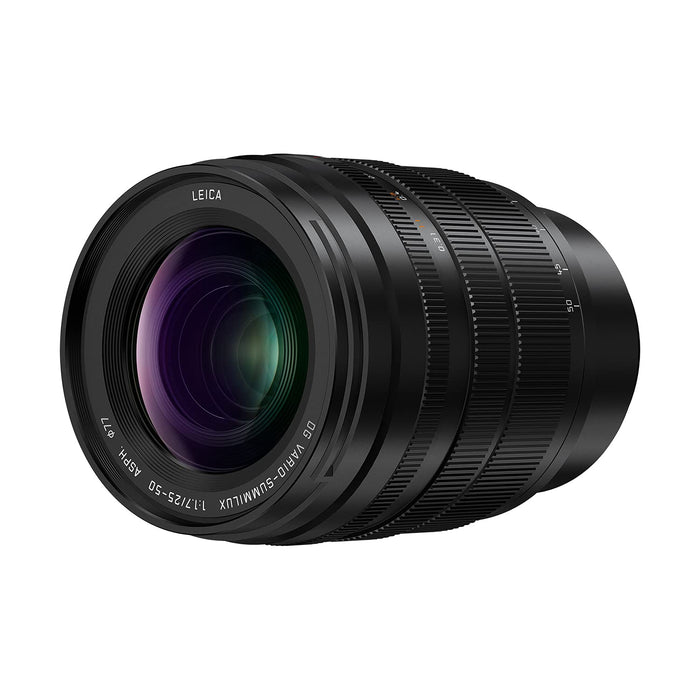 Panasonic LUMIX Micro Four Thirds Camera Lens, Leica DG Vario-SUMMILUX 25-50mm F1.7 ASPH - Black
