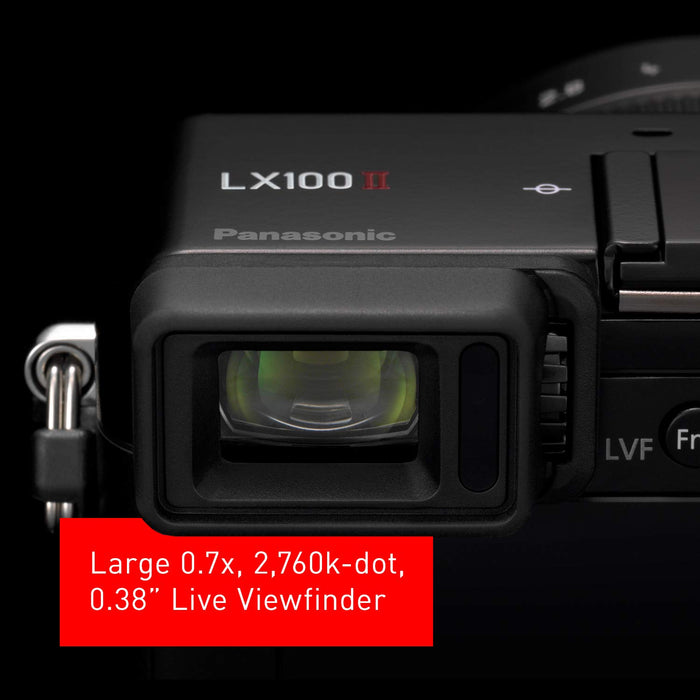 Panasonic Lumix LX100 II Large Four Thirds 21.7 MP Multi Aspect Sensor 24-75mm Leica - Black