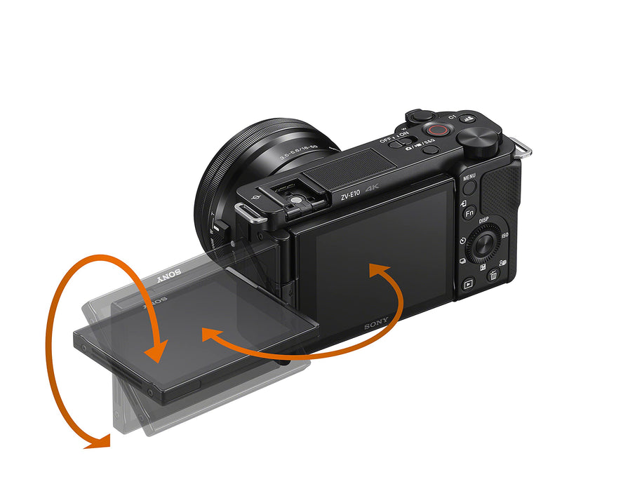 Sony Alpha ZV-E10 - APS-C Interchangeable Lens Mirrorless Vlog Camera - Black