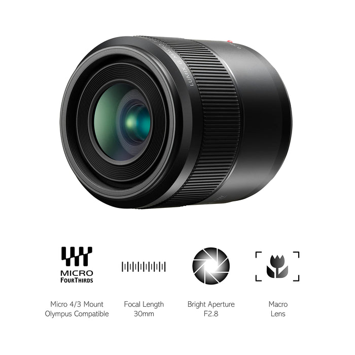 Panasonic Lumix G Macro 30mm Camera Lens - Black