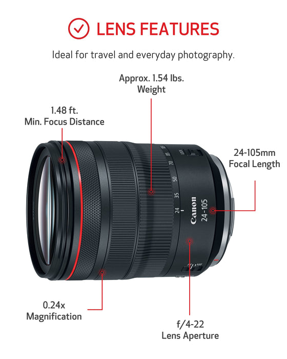 Canon EOS R5 with RF 24-105mm f/4L IS USM Lens Without R Adapter - 1
