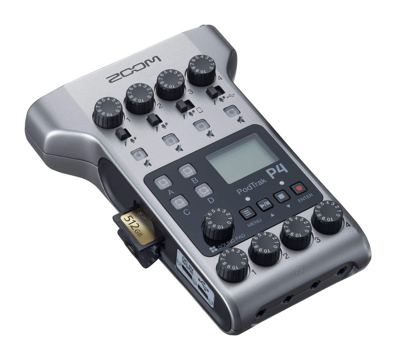 Zoom PodTrak P4 Portable Multitrack Podcast Recorder - 3