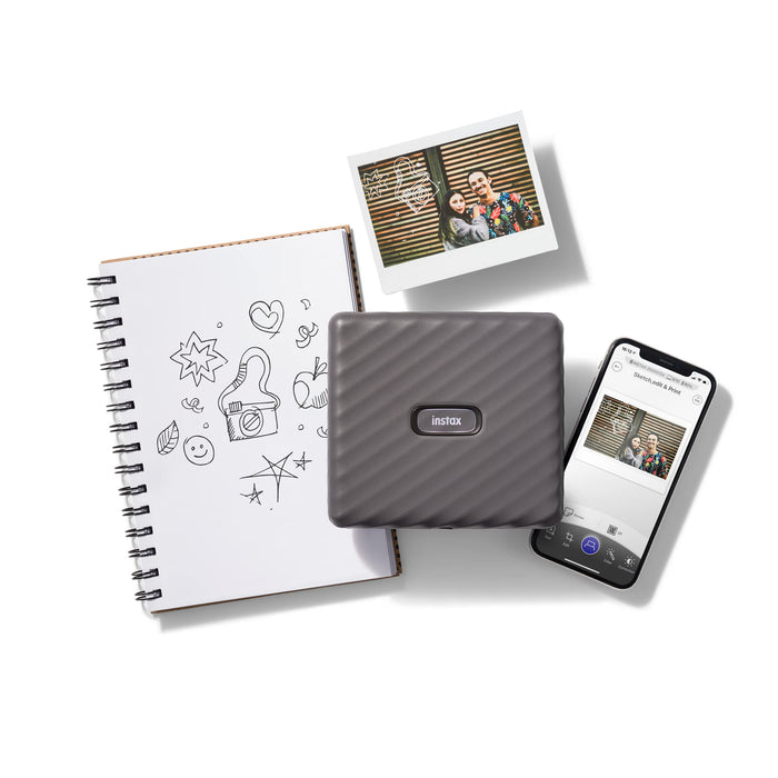 Fujifilm Instax Link Wide Smartphone Printer in Mocha Gray Instax Wide - Gray