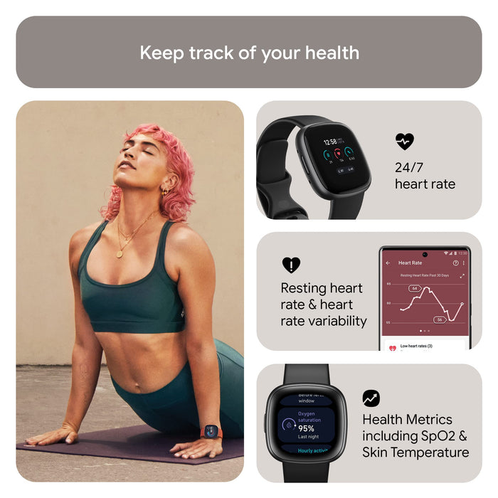 Fitbit Versa 4 Fitness Smartwatch with Daily Readiness, GPS, 24/7 Heart Rate - Black
