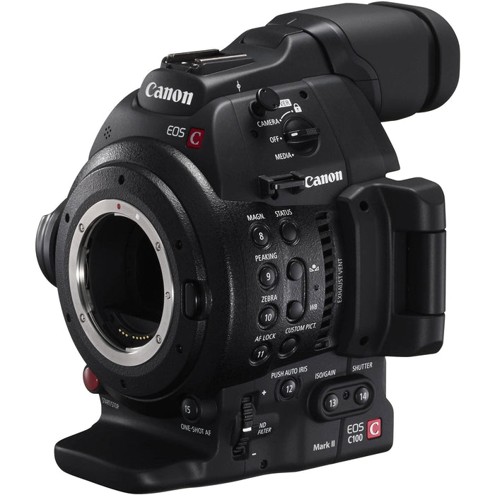 Canon EOS C100 Mark II Cinema EOS Camera with Dual Pixel CMOS AF Body Only - Black