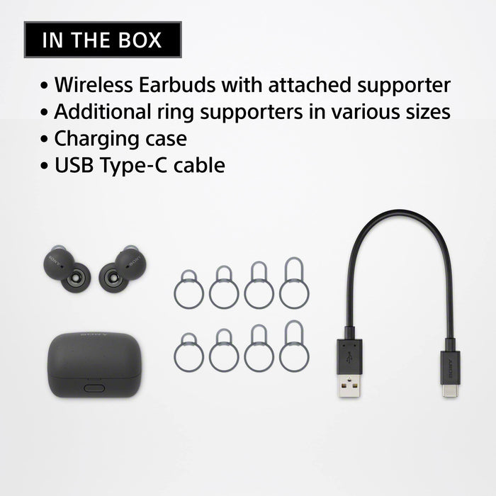 Sony LinkBuds Truly Wireless Earbud Headphones with an Open-Ring Design and Alexa Built-in - White