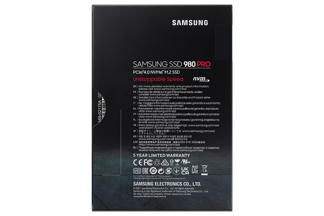 Samsung SSD 980 PRO V-NAND M.2 PCI Express 4.0 NVMe (500GB, MZ-V8P500BW) - 3