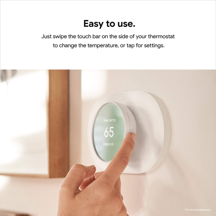 Google Nest Thermostat - Smart Thermostat for Home - Programmable WiFi Thermostat - Silver
