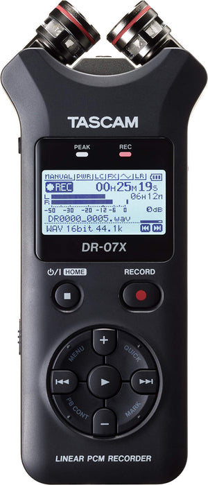Tascam DR-07X 2-Track Portable Audio Recorder with Onboard Adjustable Stereo Microphone (DR-07X) - 6