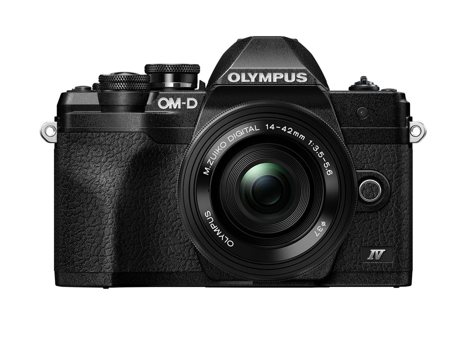 Olympus OM-D E-M10 Mark IV Body with M.Zuiko Digital ED 14-42mm F3.5-5.6 EZ Lens Kit - Black