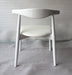 Hannah Chair - Round Seat - White & White Leather-4