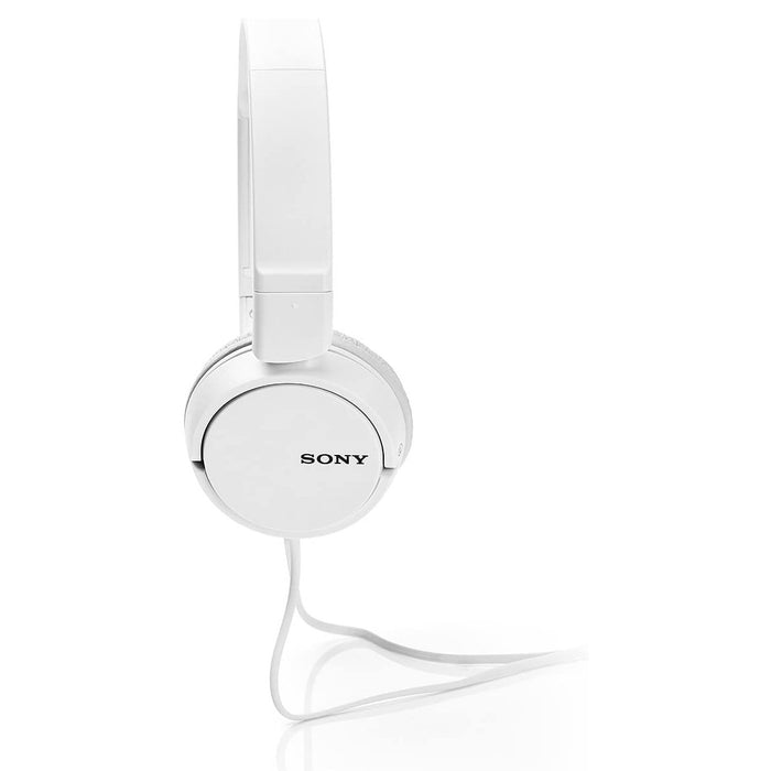 Sony ZX Series Extra Bass Wired On-Ear Headphones With Microphone - White